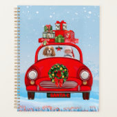 Chien Roi Cavalier En Voiture Avec Le Père Noël (Devant)