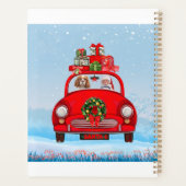 Chien Roi Cavalier En Voiture Avec Le Père Noël (Dos)