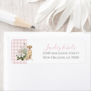 Chien rose du sud des Preppy Étiquettes de adresse