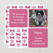 Chien rose Femme Faire-part de chien (Devant / Derrière)