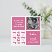 Chien rose Femme Faire-part de chien (Debout devant)