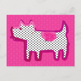 "chien rose" peinture numérique Carte postale