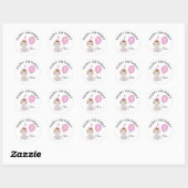 Chien rose rose joyeux Anniversaire Sticker (Feuille)