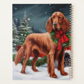 Chien rouge irlandais à la neige Noël (Dos)