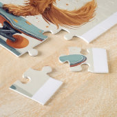 Chien roulant sur skateboard Puzzle (Côté)