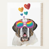 Chien Saint-Bernard avec coeurs Saint-Valentin (Dos)