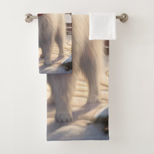 Chien Samoyé à Noël de neige (En situation)