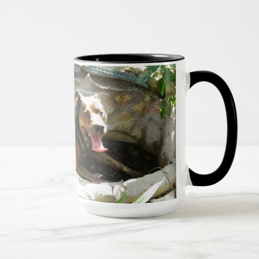 Chien se refroidissant dans la tasse de l'eau (Droite)