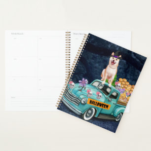 Chien Shiba Inu Halloween Camion Nuit Effrayante