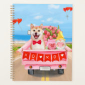 Chien Shiba Inu Saint Valentin Coeurs de Camion (Devant)