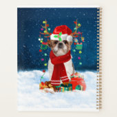 Chien Shih Tzu en neige avec cadeaux de Noël (Dos)