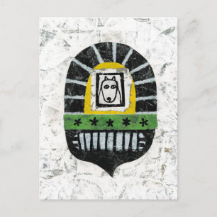 Chien sous la carte postale du pont