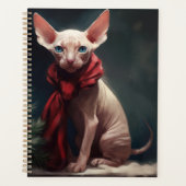 Chien Sphynx dans la neige de Noël (Devant)