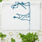 Chien Stick Figure Serviette de cuisine (Plié)