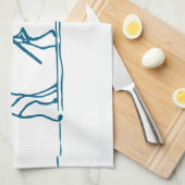 Chien Stick Figure Serviette de cuisine (Quart Plié)