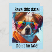 Chien super dans les lunettes de soleil Invitation (Devant / Derrière)