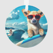 Chien sur le surf avec lunettes de soleil AI Art N (dos)