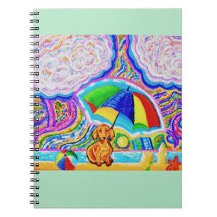 Chien sur un Carnet de plage