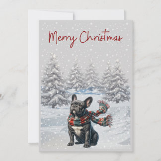Chien-taureau français dans la carte de Noël de ne