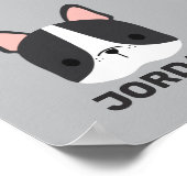 Chien-taureau français mignon avec Poster de nom p (Coin)