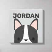 Chien-taureau français mignon avec toile de nom pe (Recto)