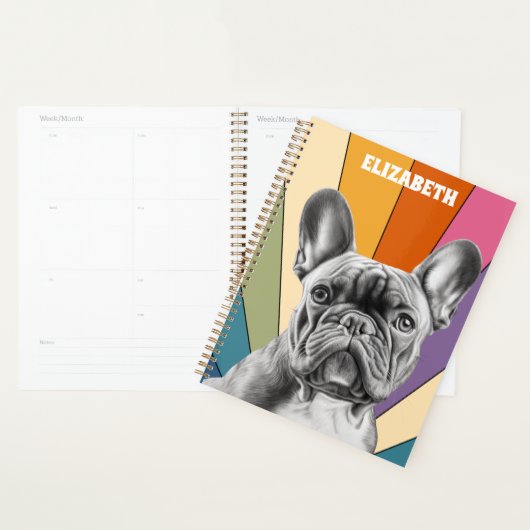 Chien-taureau français Retro Cute personnalisé Arc (Devant avec enveloppe)