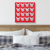 Chien-taureau français sur toile étirée rouge Impr (Insitu(Chambre))