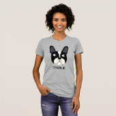 Chien-taureaux français pie T-shirt personnalisé (Devant entier)