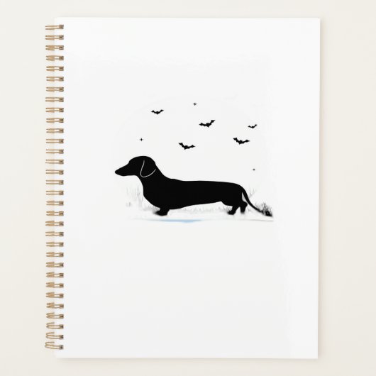 Chien teckel Halloween Lune Silhouette Classique  (Devant)