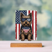 Chien Terrier Patriotique Dessin Vectoriel Drapeau (Neutre)