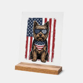 Chien Terrier Patriotique Dessin Vectoriel Drapeau (Angle)