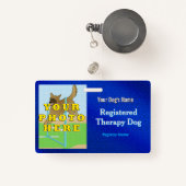 Chien thérapeutique enregistré - Badge bleu foncé (Front with Retractable)