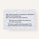 Chien thérapeutique enregistré - Badge bleu foncé (Dos)