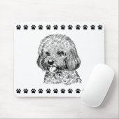 Chien tiré par la main mignon + Tapis de souris (Avec souris)