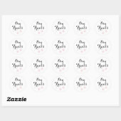 Chien Traite Calligraphie Favoriser Sticker Rond C (Feuille)