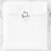 Chien Traite Calligraphie Favoriser Sticker Rond C (Sac)