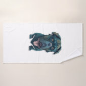 Chien vert avec lunettes (Serviette de bain)