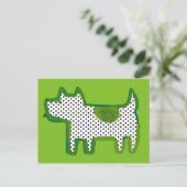 "chien vert" peinture numérique Carte postale (Debout devant)