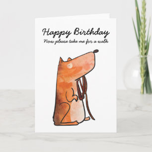 Chien veut une carte d'anniversaire de marche