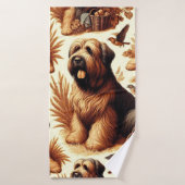 Chien vintage Briard sans soudure (Serviette de bain)