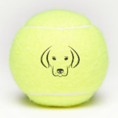 Chien visage et nom balle de tennis personnalisée (Devant)