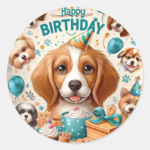 Chien Woof Tastic Happy Birthday Stickers