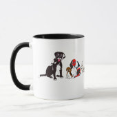 Chienchiens dans une tasse de rangée (Gauche)