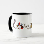 Chienchiens dans une tasse de rangée (Devant gauche)