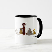 Chienchiens dans une tasse de rangée (Devant droit)