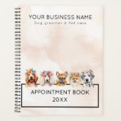 Chiens adorables avec couronne de fleurs, aquarell (Devant)