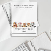 Chiens adorables avec couronne de fleurs, aquarell