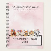 Chiens adorables avec couronne de fleurs, aquarell (Devant)