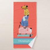 Chiens amusants Enfants (Serviette de bain)
