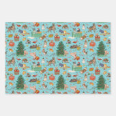 Chiens amusants Papier d'enveloppement de Noël - B (Devant)